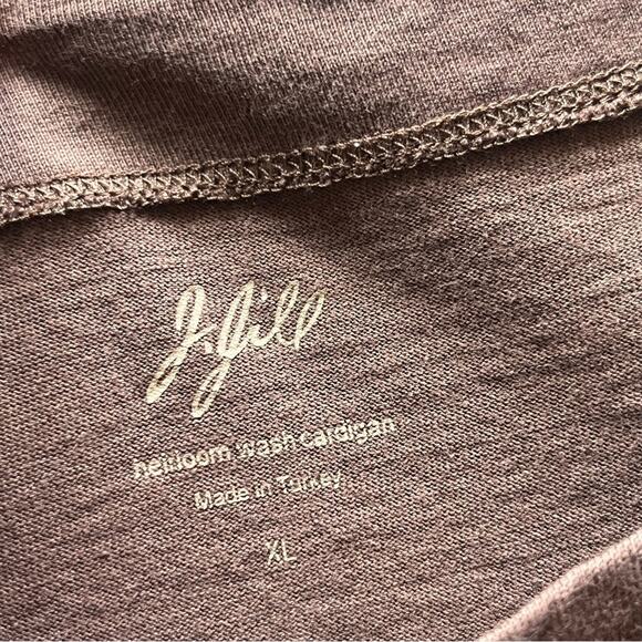 J. Jill Brown Heirloom wash Lightweight Shirt Cardigan Womens XL pockets neutral - Picture 2 of 6